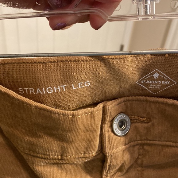 St. John’s Bay Straight Leg Corduroy Mid Rise Pant. Size 18. Color - Dark Camel - Picture 9 of 11